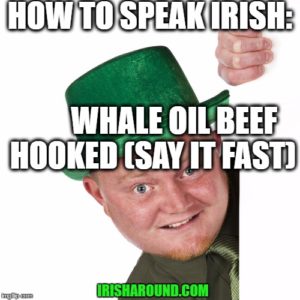 Whale Oil Beef Hooked(Say it fast) Irish meme