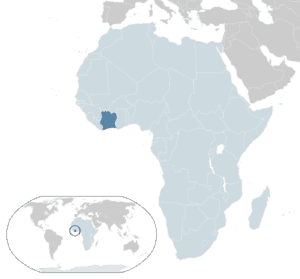Location of the Ivory Coast