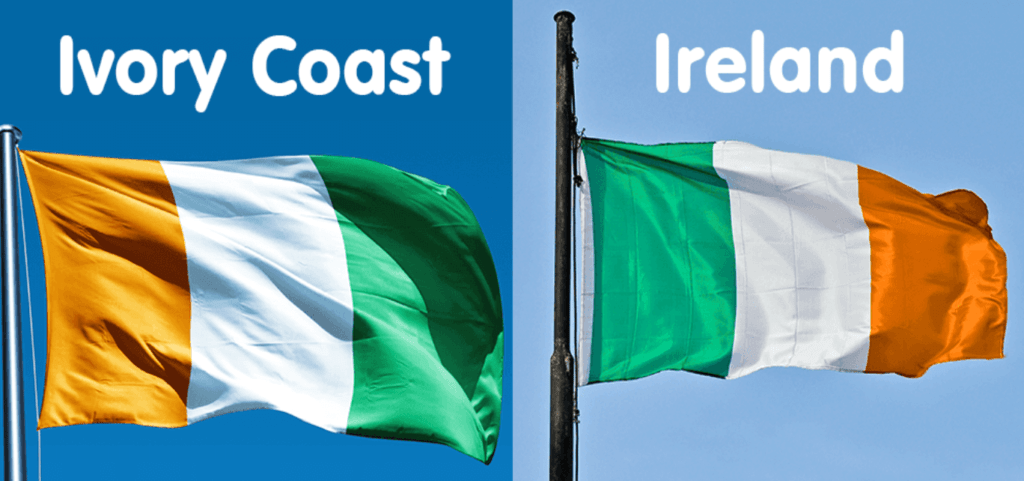 Ivory Coast vs The Republic of Ireland flag.