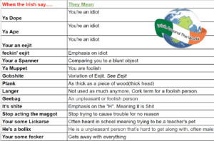 What the Irish say irish insults version