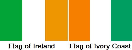 flag of Ireland versus the flag of the Ivory coast