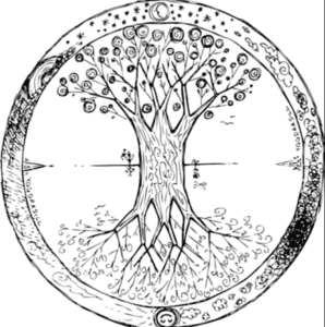 The Celtic Tree of life and it's roots to the underworld and heavens.