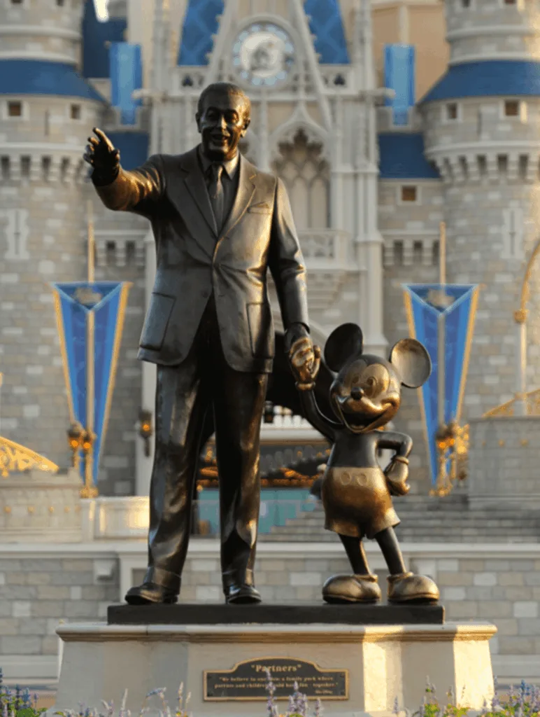 Walt disney wearing the Claddagh ring on his statue