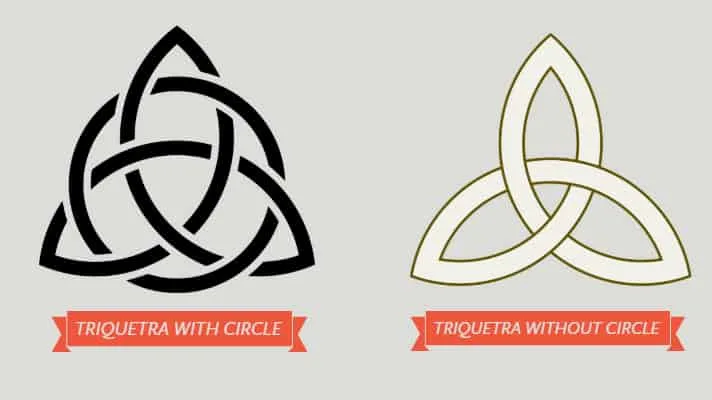 This is what a Triquetra looks like. On the left it has a circle and the right no circle.
