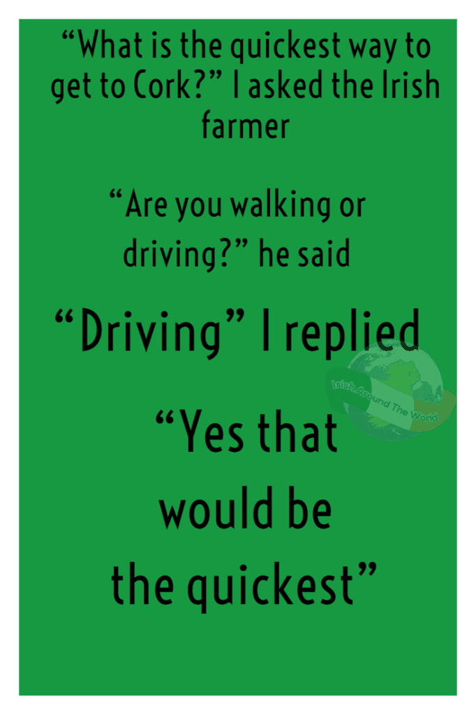 Irish joke walking or driving to Cork