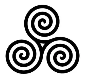 Celtic spiral knot - three-sided knot which stands for water, fire and earth