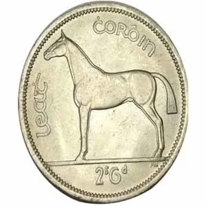 1961 half crown old Irish coin