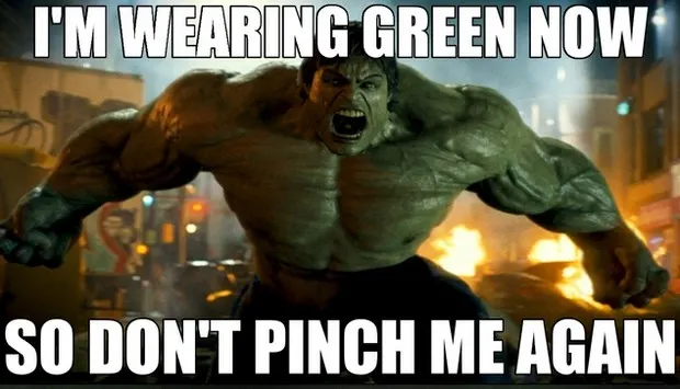 Im wearing green st patricks day memes