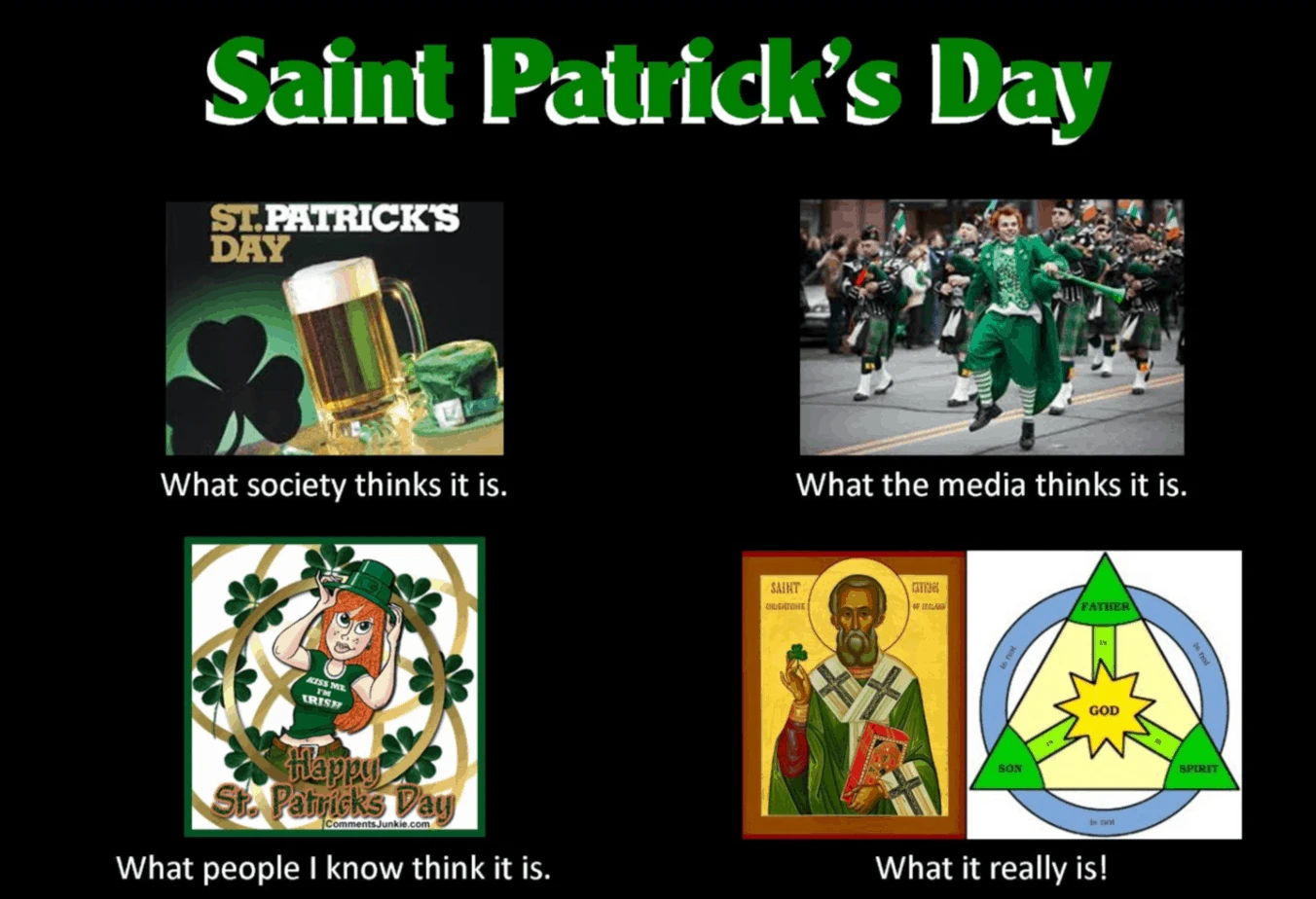 St patricks day meme what people think the day is