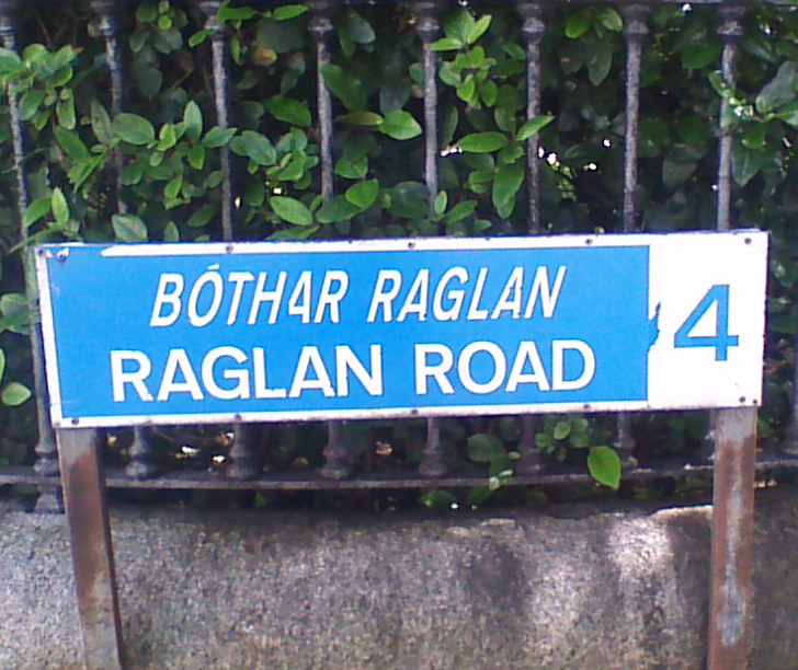 On Raglan Road sign post Dublin
