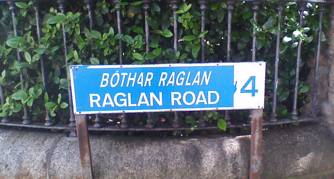 On Raglan Road sign post Dublin