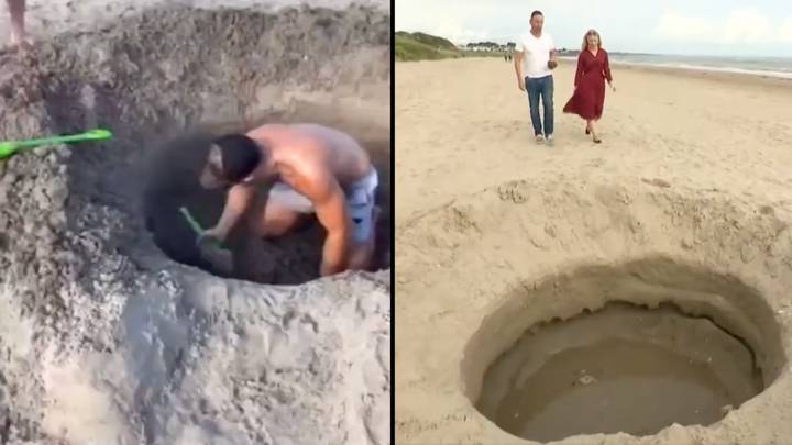 Hole dug by two lads on beach in Ireland mistaken as 'meteor crater