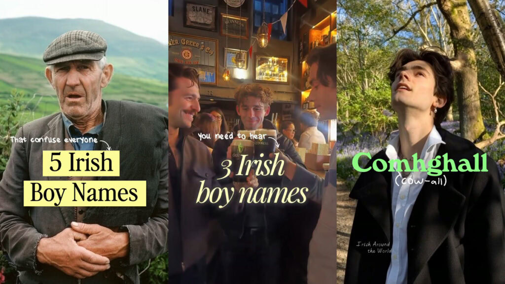 An old Irish farmer, lads with pints of Guinness in a pub, and a young man in a bluebell wood: how to pronounce Irish boy names like Comhghall