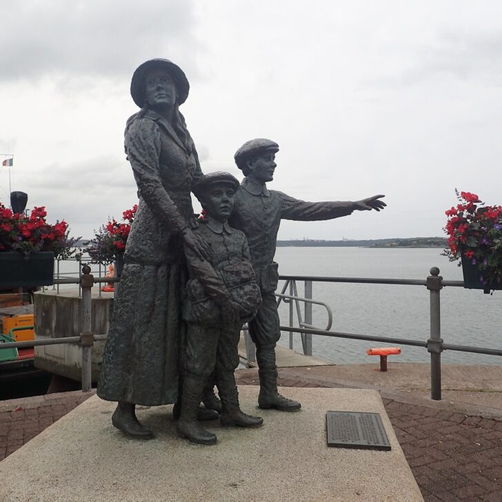 The Annie Moore statue in Cobh, Co. Cork, remembering Irish emigrants to America