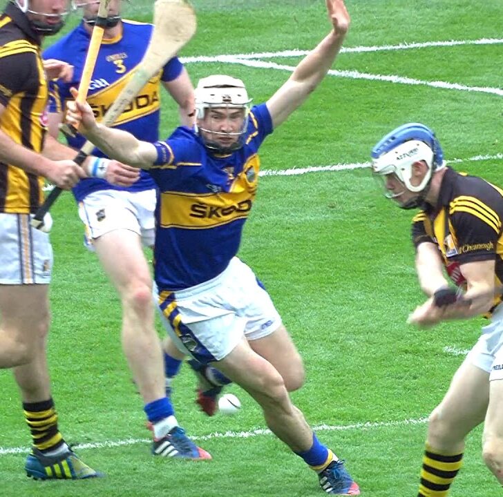 Kilkenny and Tipperary hurlers in action in a GAA championship match