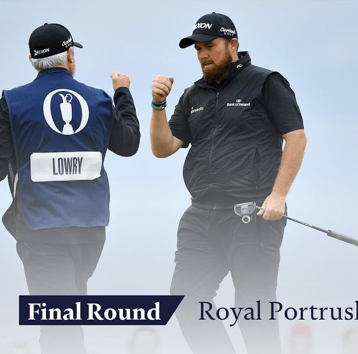Shane Lowry celebrating with his caddie at Royal Portrush