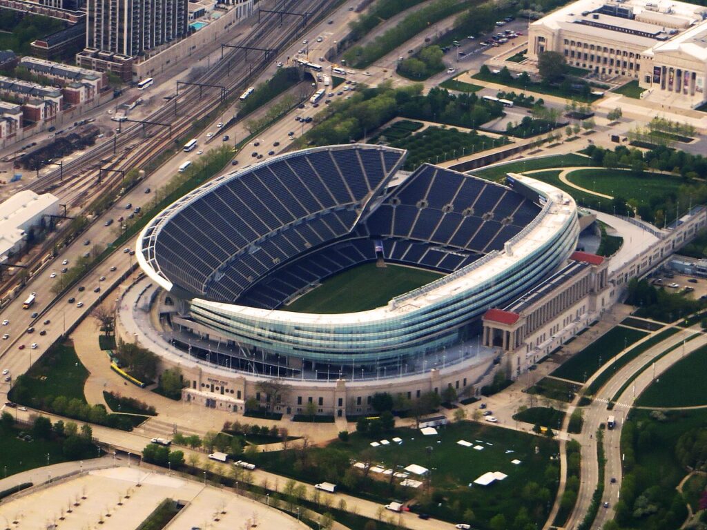 Soldier Field, Chicago, from the air