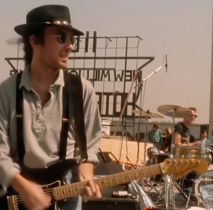 U2 playing on a Los Angeles rooftop in the Where the Streets Have No Name video